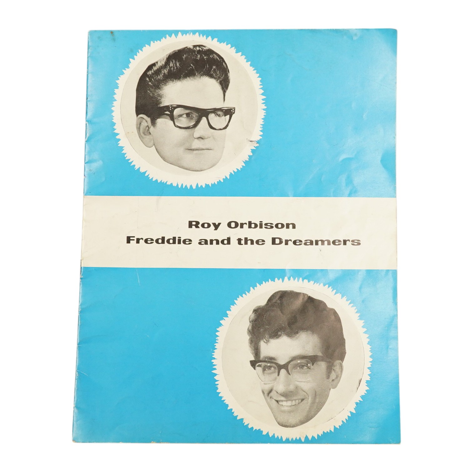 Roy Orbison and Freddie and the Dreamers concert programme including an extensive collection of autographs from members of the bands and support acts involved. Condition fair to good, minor age wear.